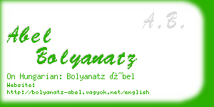 abel bolyanatz business card